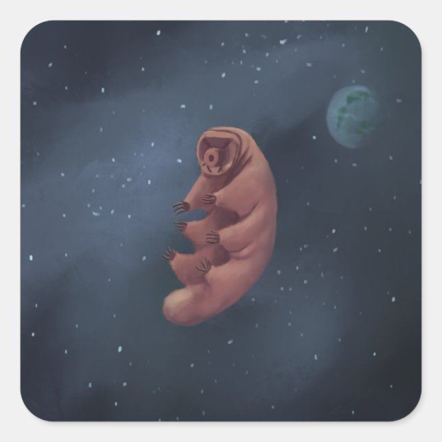 Sticker Carré Tardigrade espace (Devant)