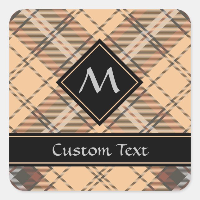 Sticker Carré Tartan beige et Brown (Devant)
