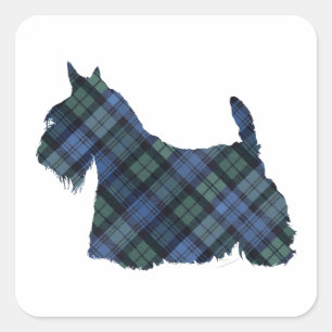 Sticker Carré Tartan Black Watch Terrier Écossais