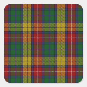 Sticker Carré Tartan de la famille des clans Buchanan