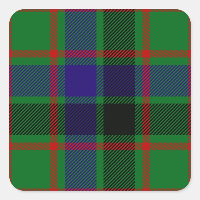 Sticker Carré Tartan de Reid de clan (Devant)