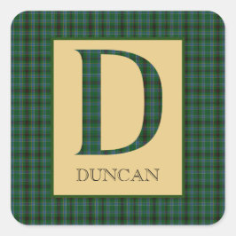Sticker Carré Tartan Duncan Monogramme D  