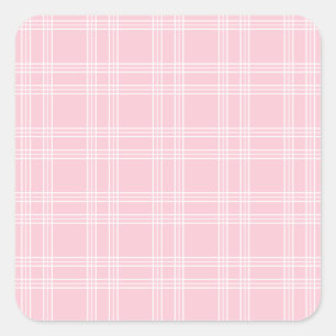 Sticker Carré Tartan rose