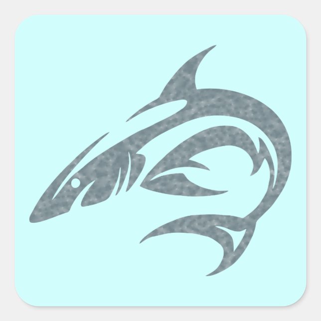 Sticker Carré Tatouage de requin (Devant)