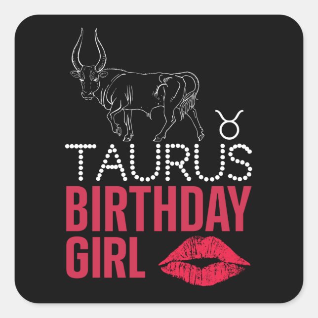 Sticker Carré Taurus Birthday (Devant)