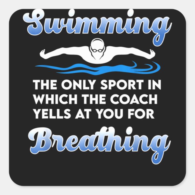 Sticker Carré Taux de Swimming Coach (Devant)