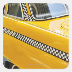 Sticker Carré Taxi antique