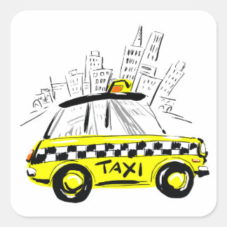 Sticker Carré taxi de newyork