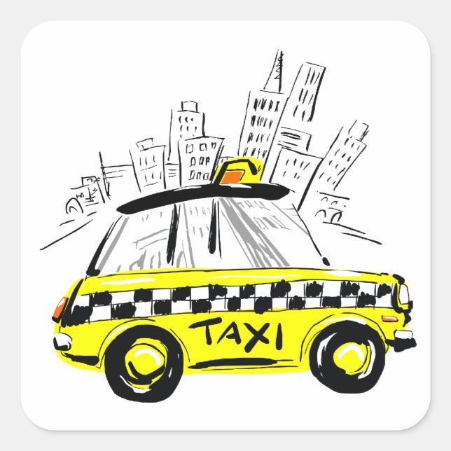 Sticker Carré taxi de newyork (Devant)