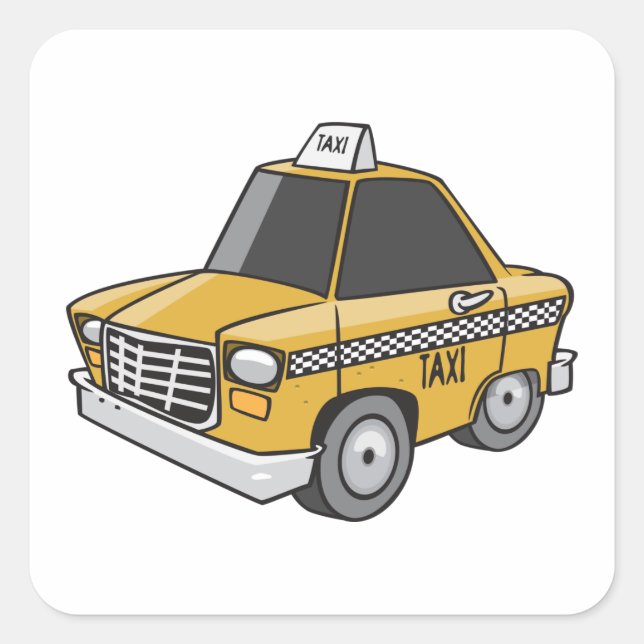 Sticker Carré Taxi jaune (Devant)