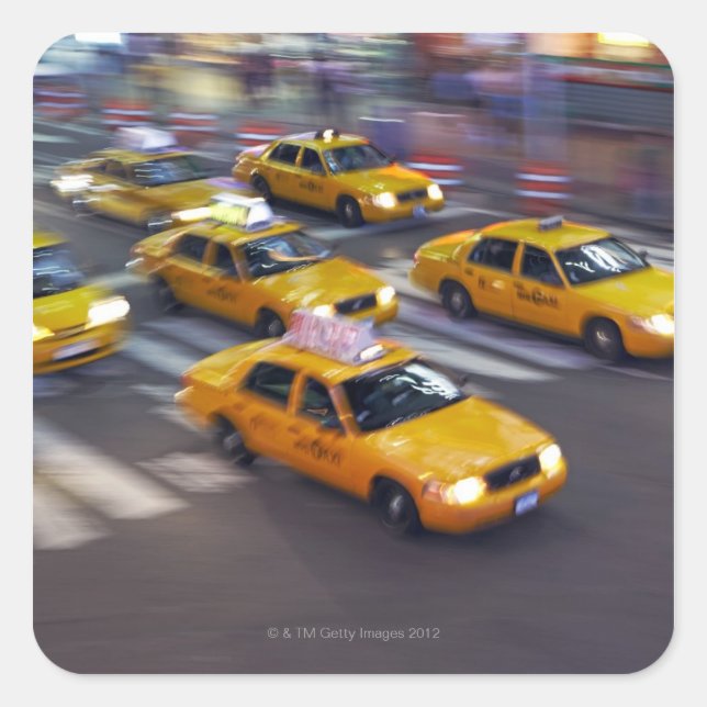 Sticker Carré Taxi Jaune de New York (Devant)