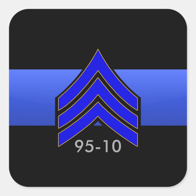 Sticker Carré TBL Sgt STRIPES 95-10 Commande personnalisée (Devant)