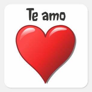 Sticker Carré Te amo - Je vous aime en espagnol