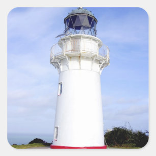 Sticker Carré Te Araroa, Nouvelle-Zélande. Un phare donne