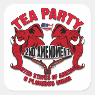Sticker Carré Tea Party 2e amendement