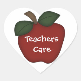 Sticker Carré Teachers Care-Red Apple