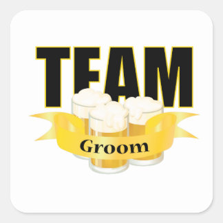 Sticker Carré Team Groom - Bière