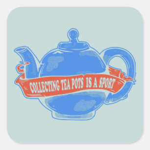 Sticker Carré Teapot Collecte de théières