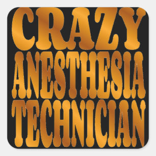 Sticker Carré Technicien d'anesthésie fou en or