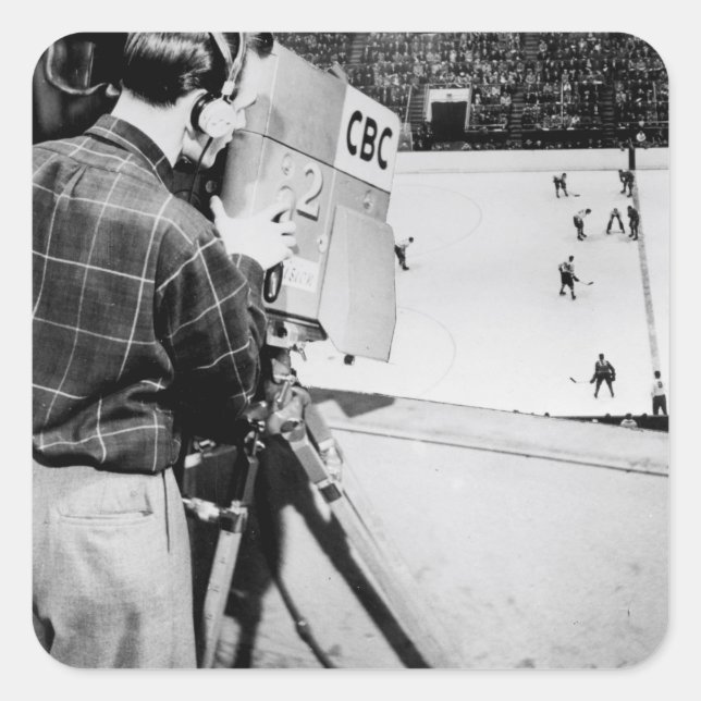 Sticker Carré Technicien de caméra (Devant)