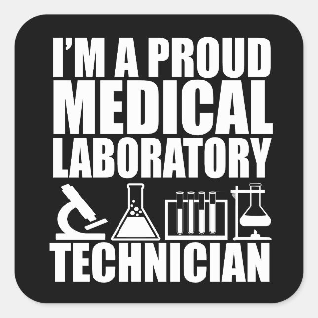 Sticker Carré Technicien de laboratoire Médicale (Devant)