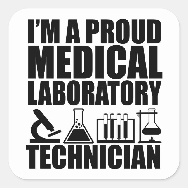 Sticker Carré Technicien de laboratoire Médicale (Devant)