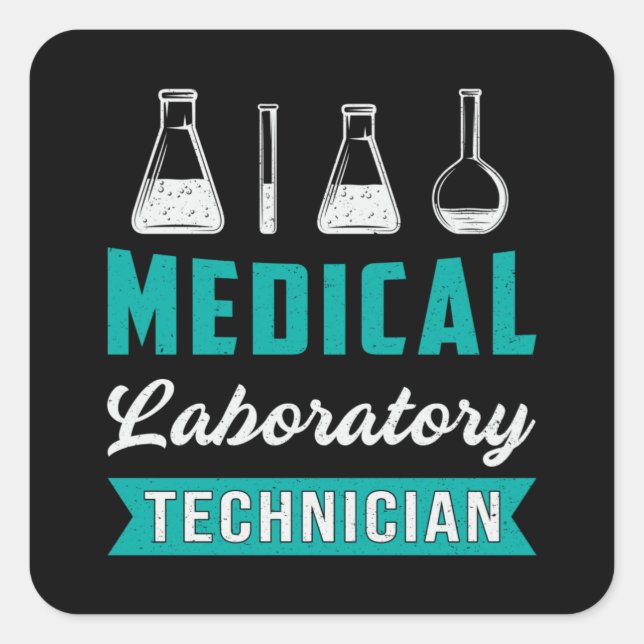 Sticker Carré Technicien de laboratoire Médicale Science Lab Tec (Devant)