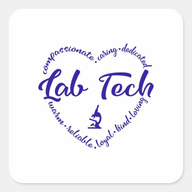 Sticker Carré Technicien de laboratoire, Technicien de laboratoi (Devant)