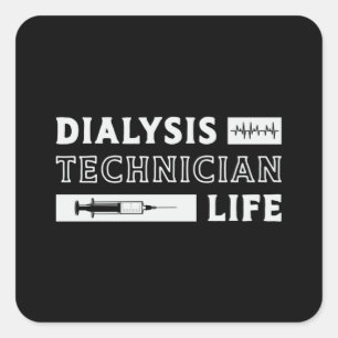 Sticker Carré Technicien en dialyse Infirmière en néphrologie