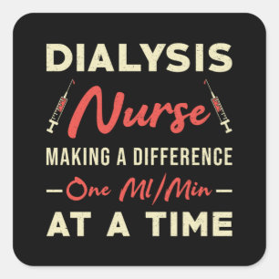 Sticker Carré Technicien en dialyse Infirmière Néphrologie Techn