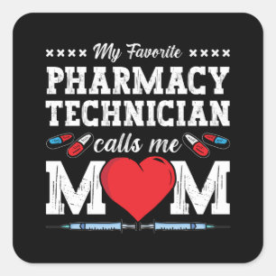 Sticker Carré Technicien En Pharmacie Me Appelle Maman Pharmacie