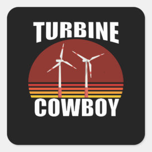 Sticker Carré Technicien en turbines éoliennes pour Turbine Tec
