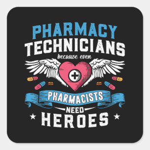 Sticker Carré Techniciens en pharmacie Technicien Technicien Pha