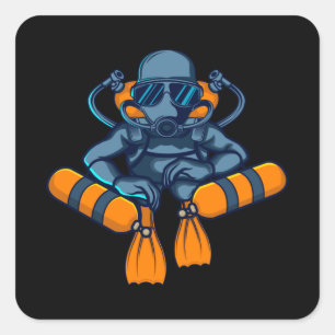 Sticker Carré Technique Plongeurs Techniques Rebreather