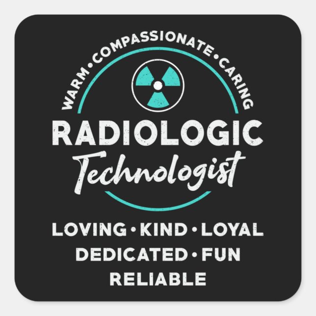 Sticker Carré Technologue en radiologie Technologue en radiologi (Devant)