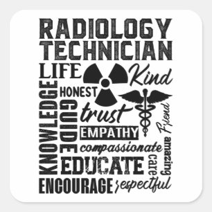 Sticker Carré Technologue en technologie Rad Xray Technicien en 