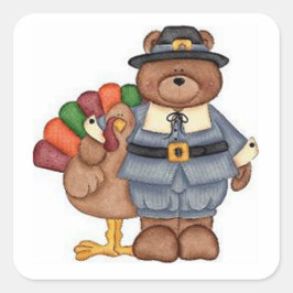 Sticker Carré Teddy Pilgrim Et Turquie