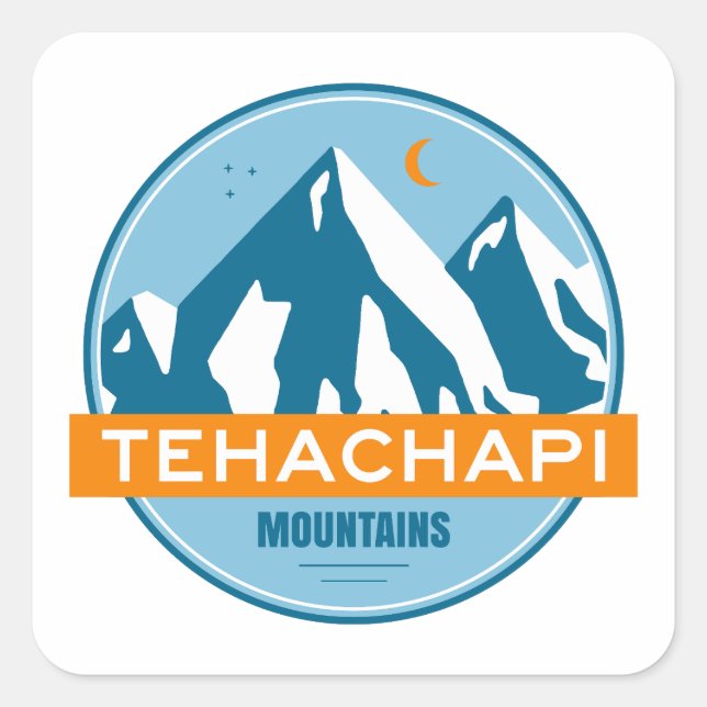Sticker Carré Tehachapi Mountains California Stars Moon (Devant)
