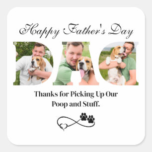 Sticker Carré Télécharger la photo Happy Fête des pères Funny Ch