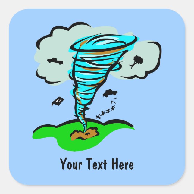 Sticker Carré Tempête Chaser Tornado Twister Météorologie (Devant)