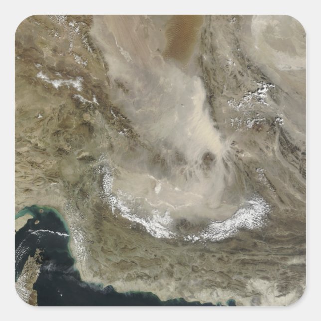 Sticker Carré Tempête de poussière en Iran (Devant)