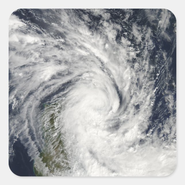 Sticker Carré Tempête tropicale Jade débarquant sur Madagascar (Devant)
