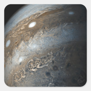 Sticker Carré Tempêtes sur Jupiter de Juno Cam (2017)