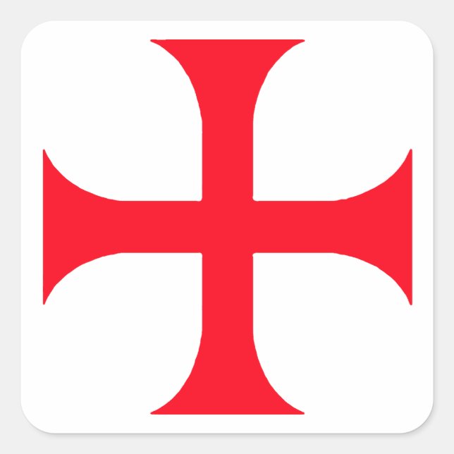Sticker Carré Templar red cross (Devant)