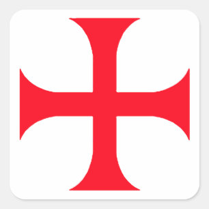 Sticker Carré Templar red cross