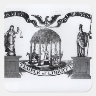 Sticker Carré Temple de la Liberté, 1834