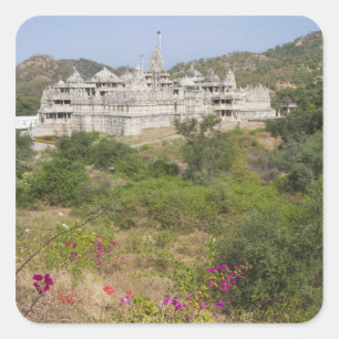 Sticker Carré Temple jaïn de Ranakpur, Ranakpur, Rajasthan, Inde