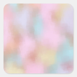 Sticker Carré Tendance Art Abstrait Pastel Couleurs Modèle vierg