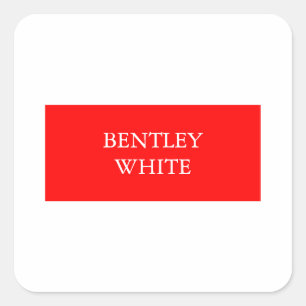 Sticker Carré Tendance Rouge Blanc Style Simple Simple Plaque Vo