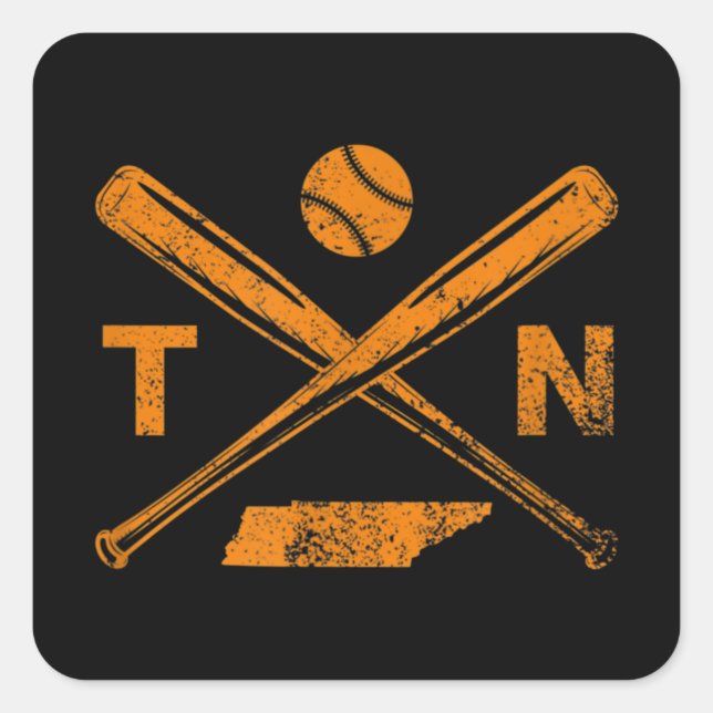Sticker Carré Tennessee Baseball Bats & Ball Classic Baseball (Devant)